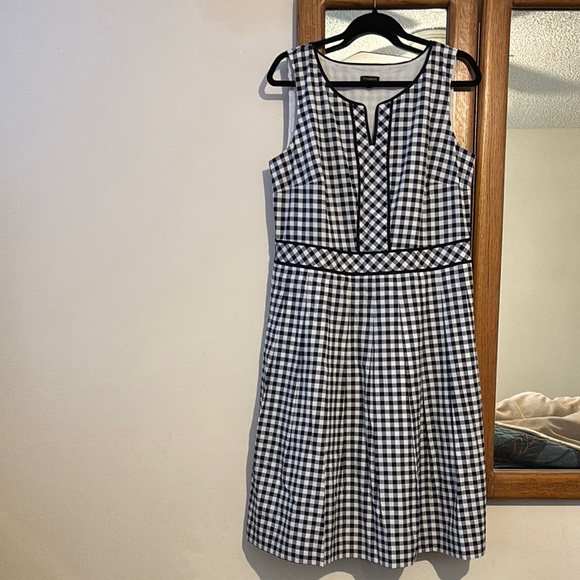 Talbots Black and White Checkered Sleeveless Dress size 12 - Picture 2 of 9